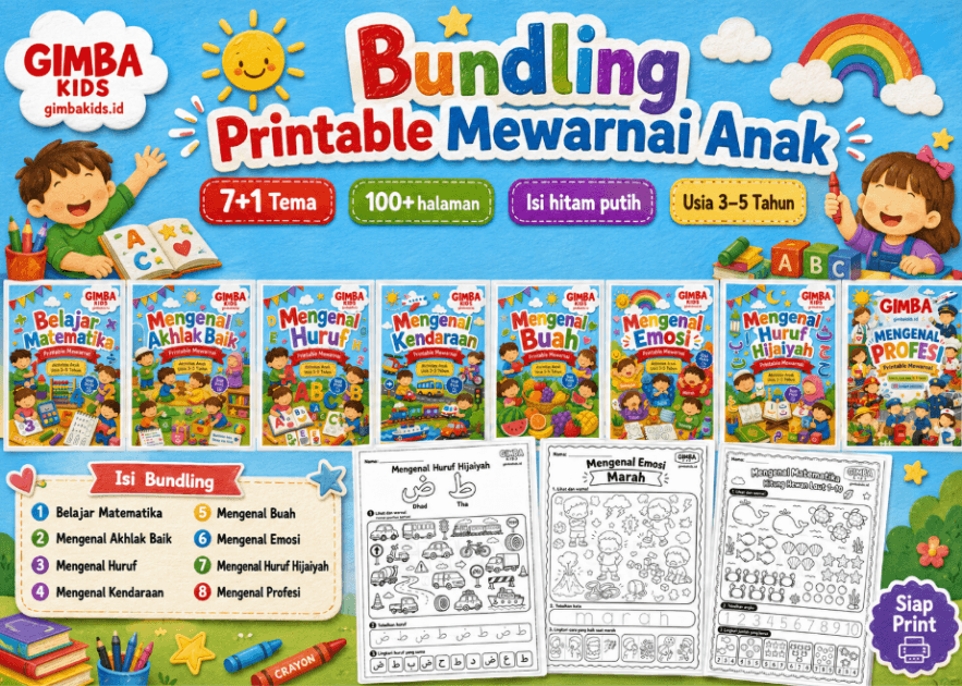 Bundling Printable Anak 3-5 Tahun
